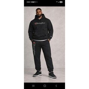 Men's 2XL Black "Champion" Jogger Sweatsuit Hoodie